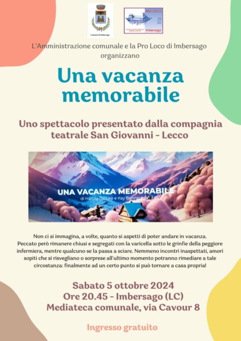 “Una vacanza memorabile” in scena alla mediateca di via Cavour