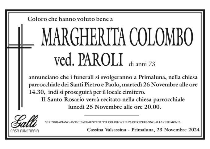 Giallo di Cassina, fissati i funerali di Margherita Colombo