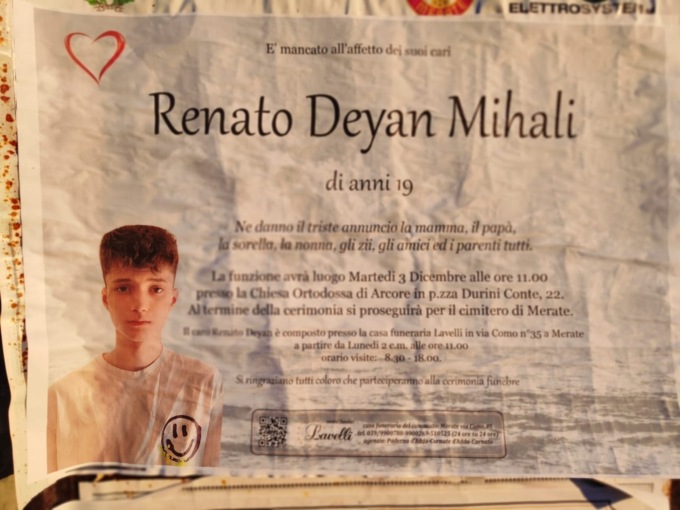 Fissato il funerale del giovane Renato Mihaili, morto a un anno dall’investimento