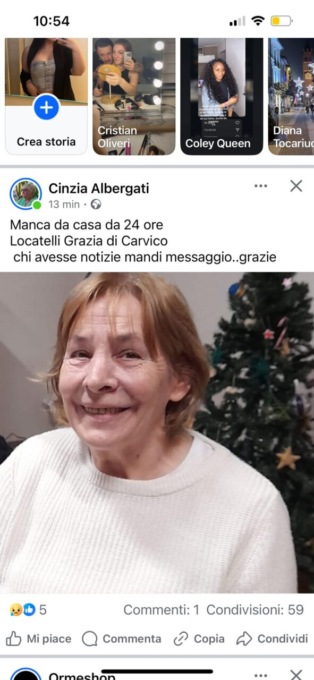 Donna scomparsa, proseguono le ricerche