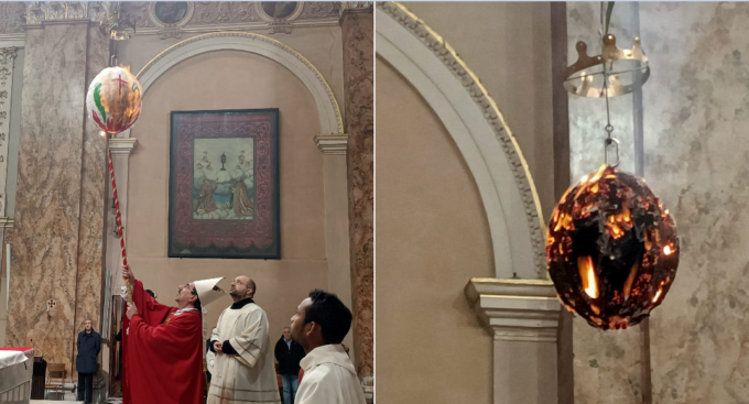 Con l’accensione del pallone celebrato Santo Stefano a Lecco