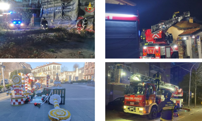 Vento forte nel Lecchese: super lavoro dei Vigili del fuoco