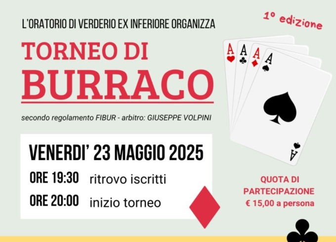Torneo di burraco con l’oratorio di Verderio ex inferiore