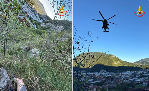 Valmadrera, vigile del fuoco colpito da un sasso durante un soccorso in montagna