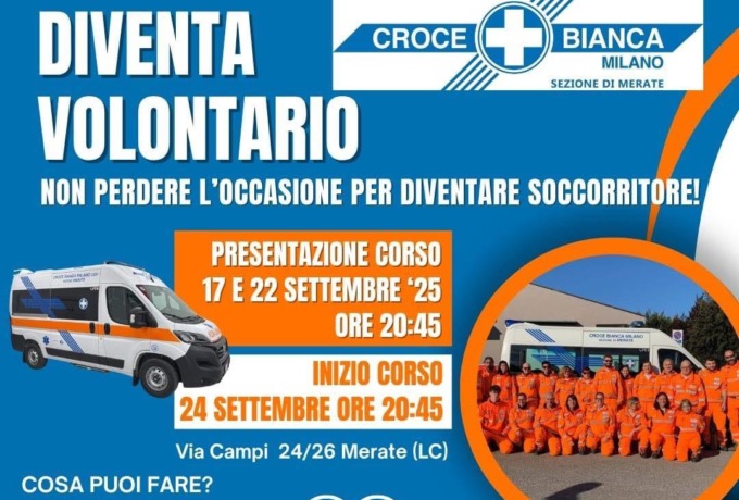 La Croce Bianca di Merate cerca nuovi volontari