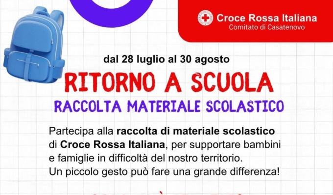 Cri Casatenovo, ancora qualche giorno per raccogliere materiale scolastico