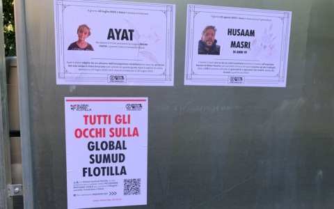 Sui muri della Brianza gli annunci dei morti nella Striscia di Gaza