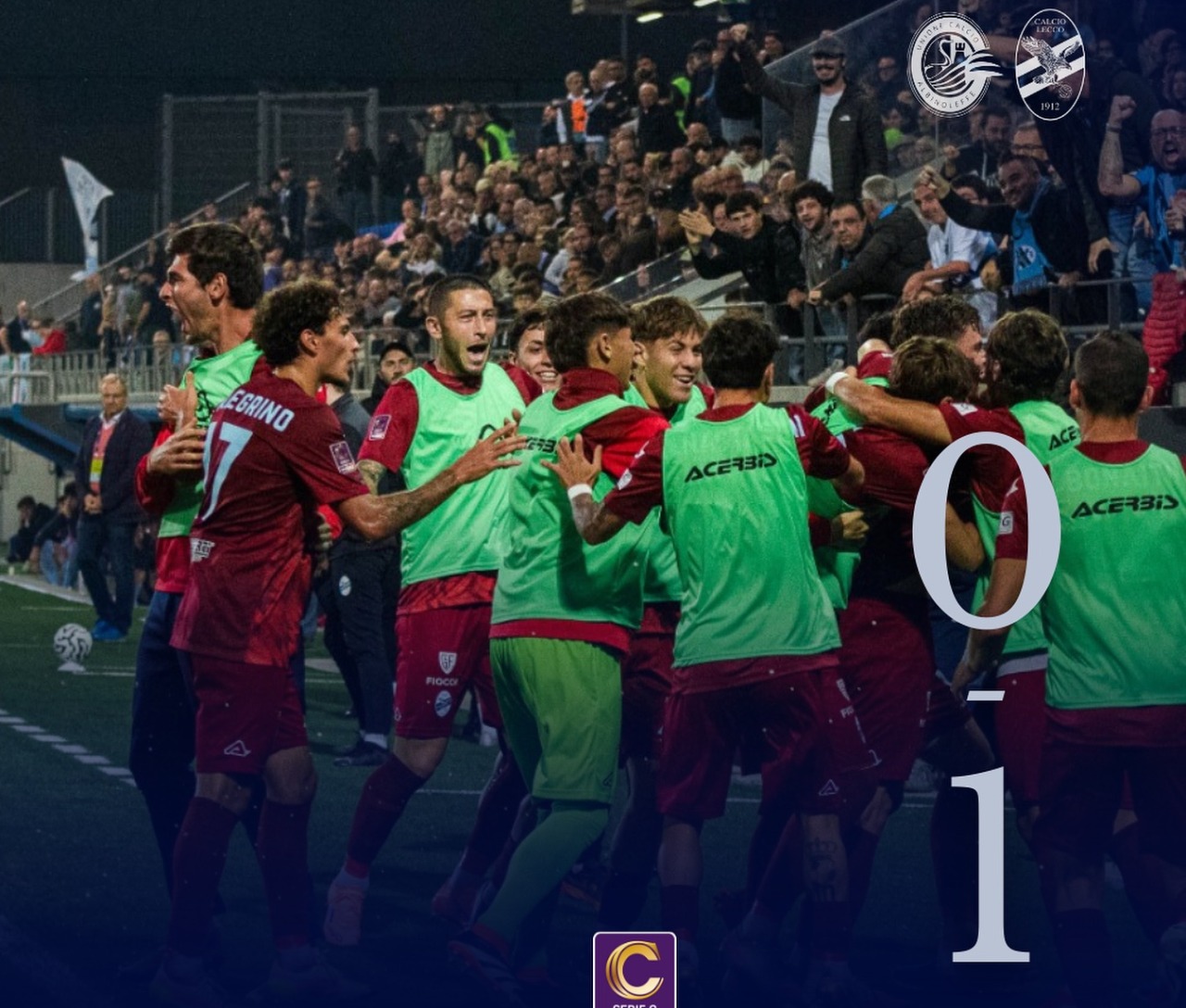 I blucelesti vicino contro AlbinoLeffe. Due tifosi lecchesi cadono dagli spalti