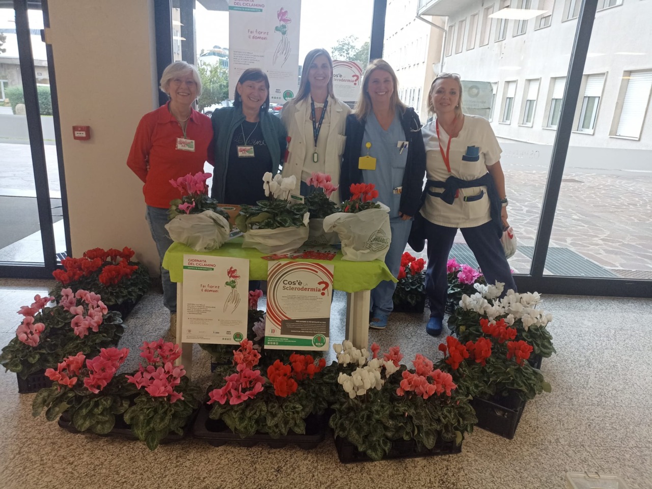 Gruppo italiano Lotta alla Sclerodermia: successo per la vendita dei ciclamini all’ospedale di Merate