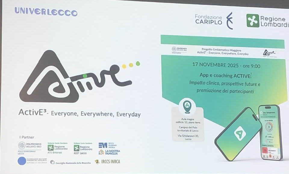 Tecnologia, ricerca e medicina preventiva: presentati i risultati dell’App e coaching ActivE³