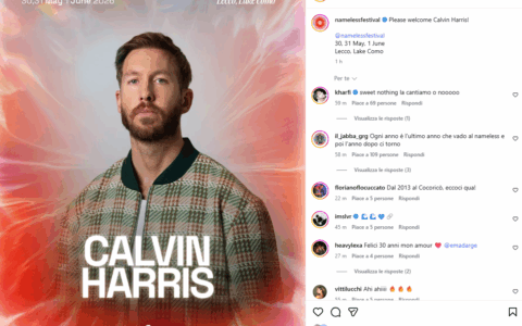 Calvin Harris a Lecco: sarà al Nameless Festival