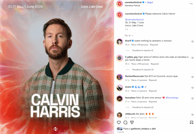Calvin Harris a Lecco: sarà al Nameless Festival