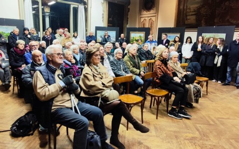 Taglio del nastro per la mostra dedicata a Donato Frisia Jr