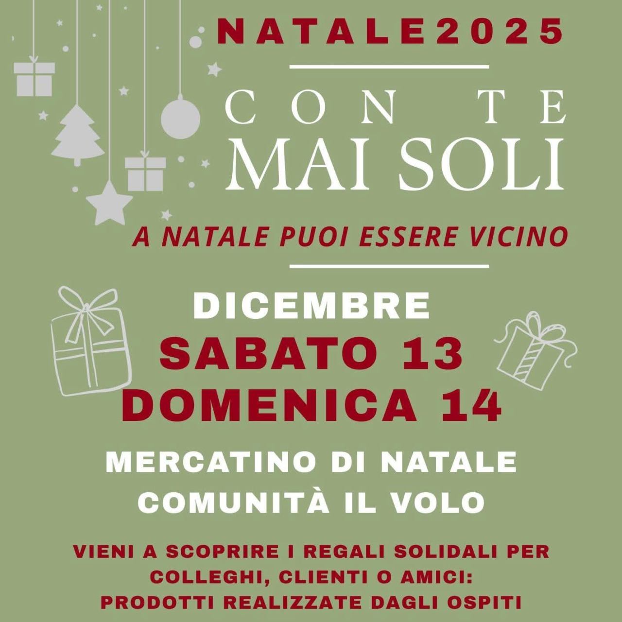 Il Natale è solidale con i regali della comunità “Il volo”