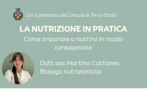 Nutrirsi in modo consapevole: un ciclo di incontri a Terno d’Isola