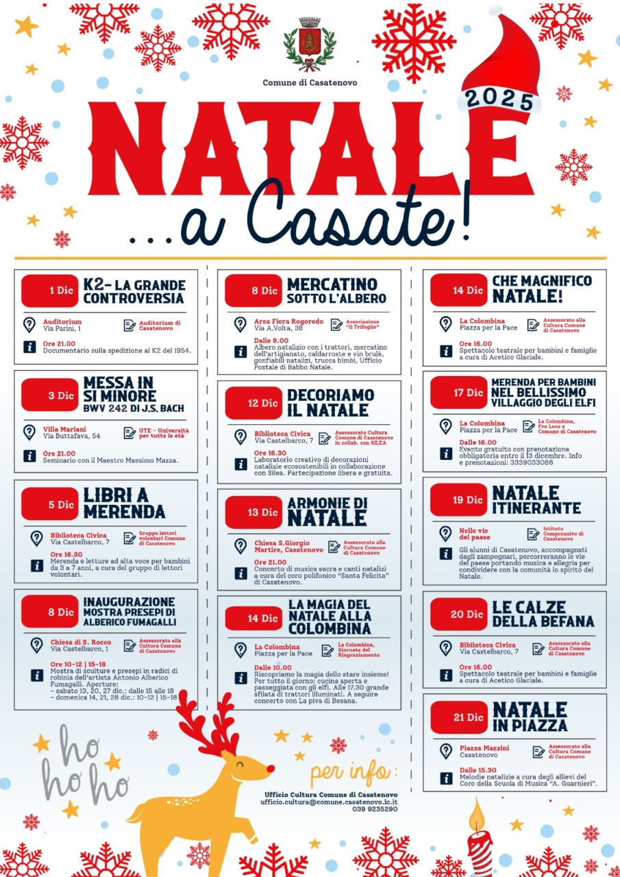 Natale a Casate: tante iniziative per tutta la comunità