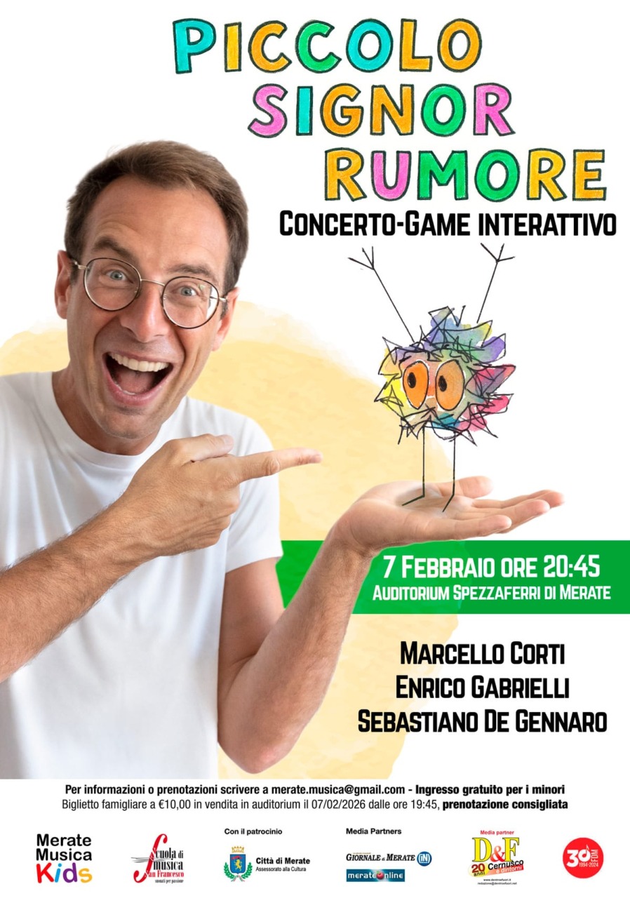 Torna Merate Musica Kids: in arrivo il concerto-game “Piccolo signor rumore”