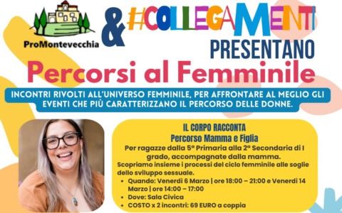 Percorsi al femminile: tre serate per affrontare le diverse fasi del cambiamento biologico e psicologico della donna