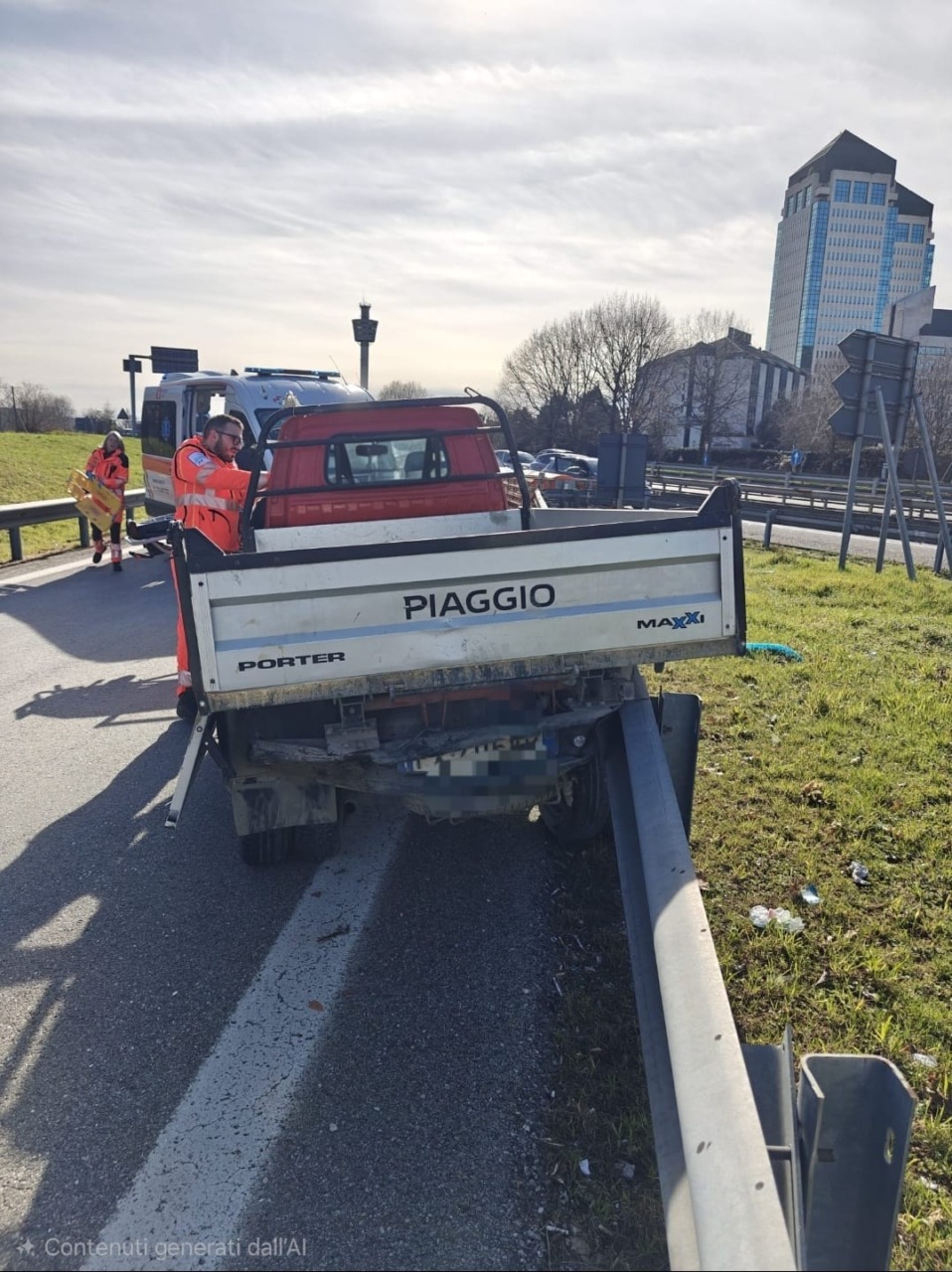 Paura all’uscita della Tangenziale Est, furgoncino si ribalta dopo lo scontro