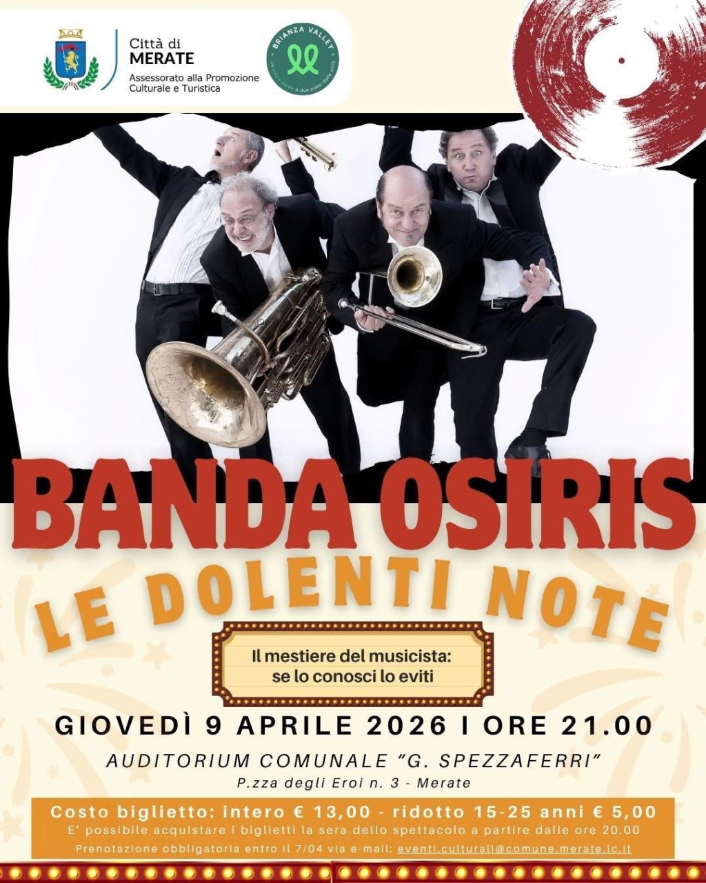 Merate: la banda Osiris presenta “Le dolenti note”