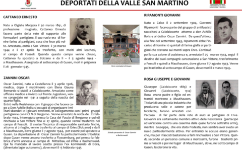 Una targa per ricordare i deportati Ernesto Cattaneo di Olgiate e Giovanni Ripamonti di Calco