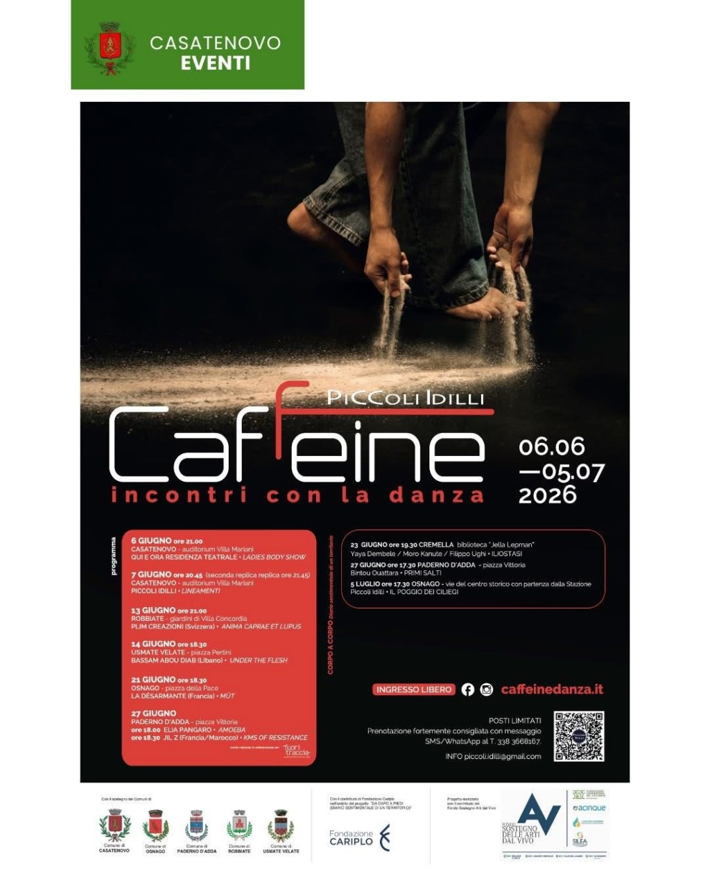 Casatenovo: al via il festival diffuso di danza contemporanea “Caffeine”