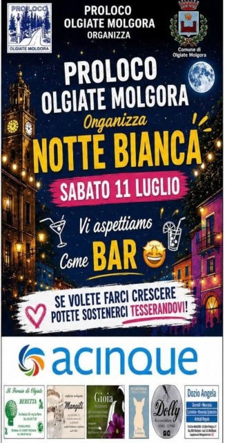 Tutto pronto per la Notte Bianca di Olgiate