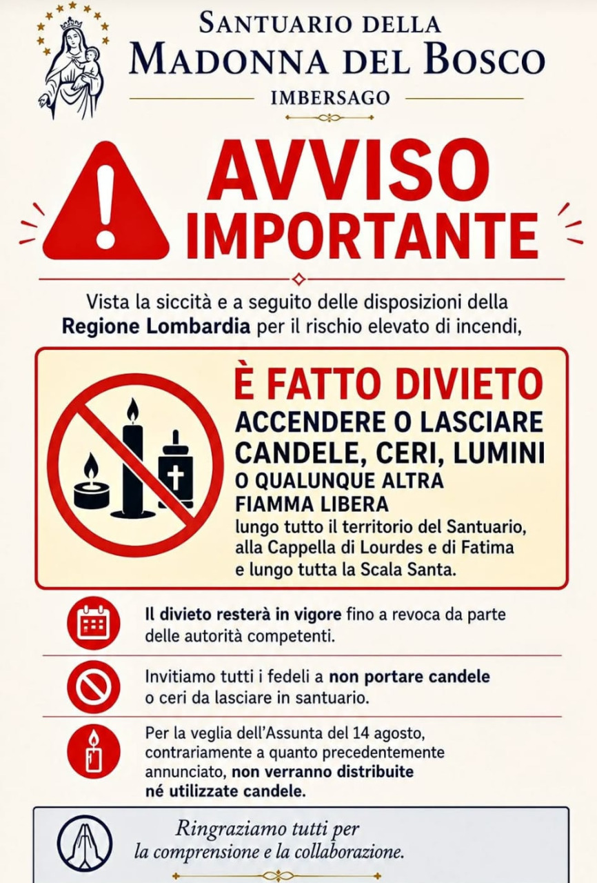 Veglia dell’Assunta, contrordine: vietati i lumi sulla Scala Santa