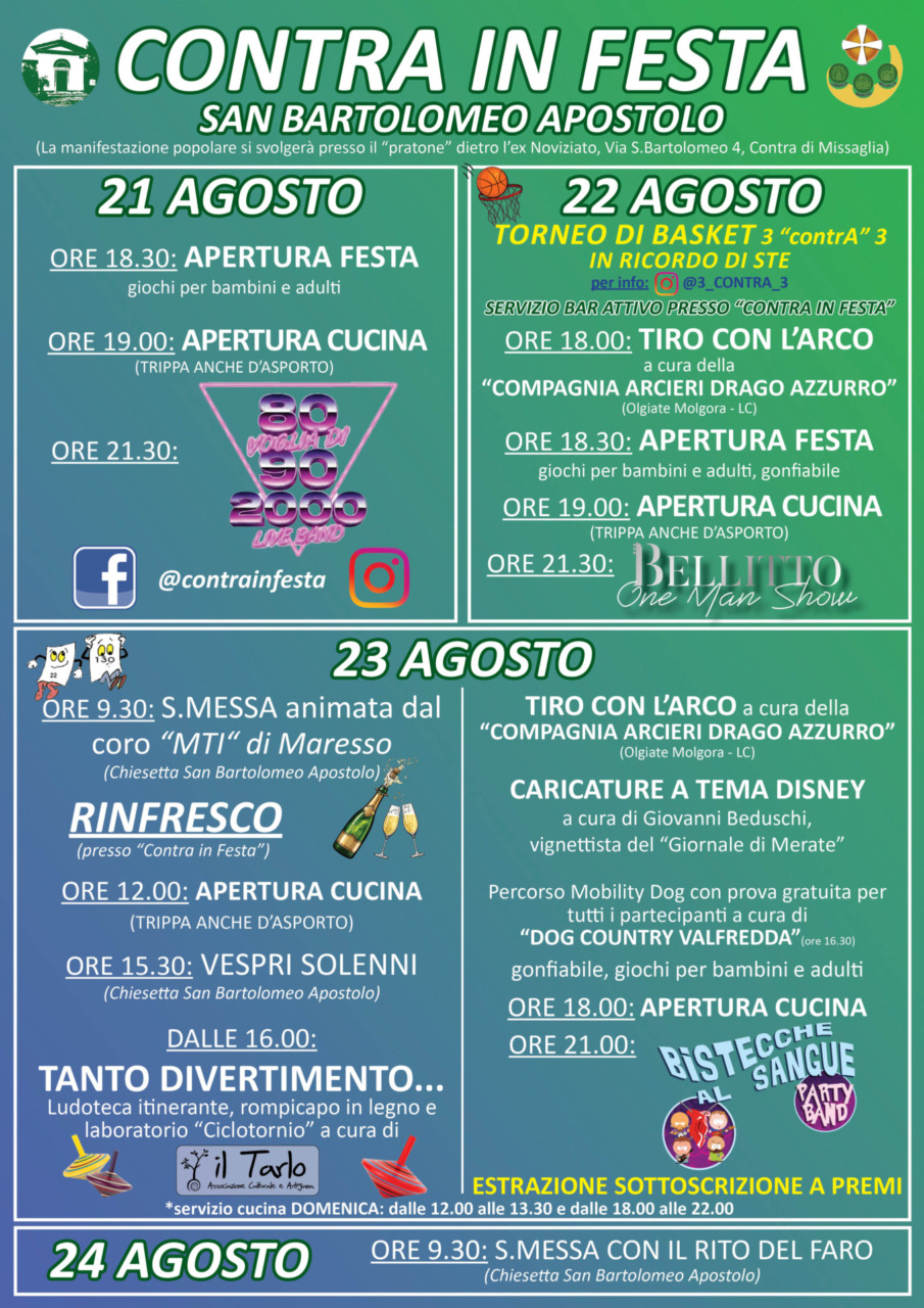 Quattro giorni di festa a Contra di Missaglia