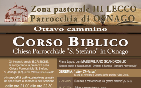 Parrocchia di Osnago: al via l’8° Corso Biblico